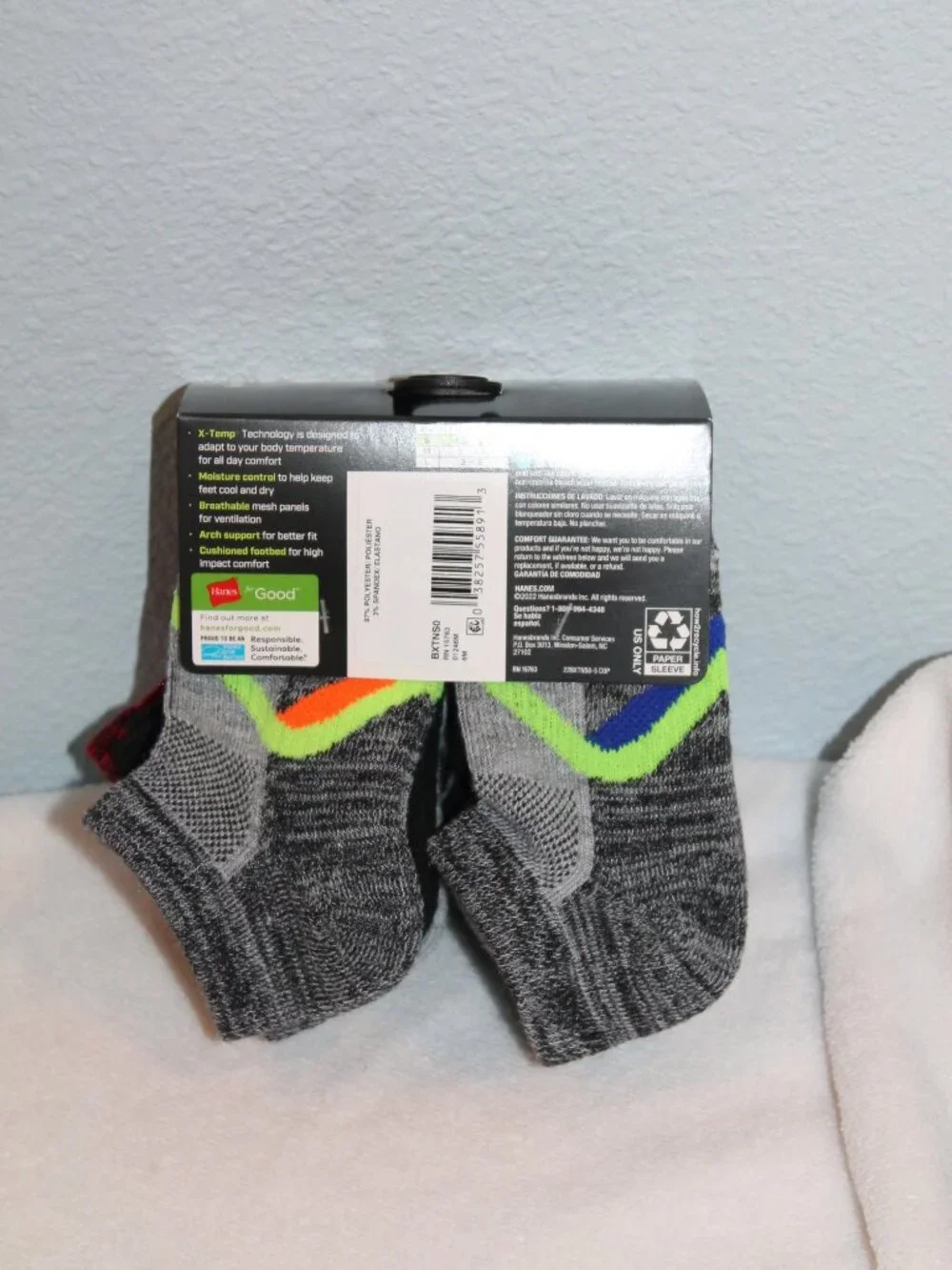 Hanes Performance X-Temp No Show Boys Socks 10-Pack Size S
